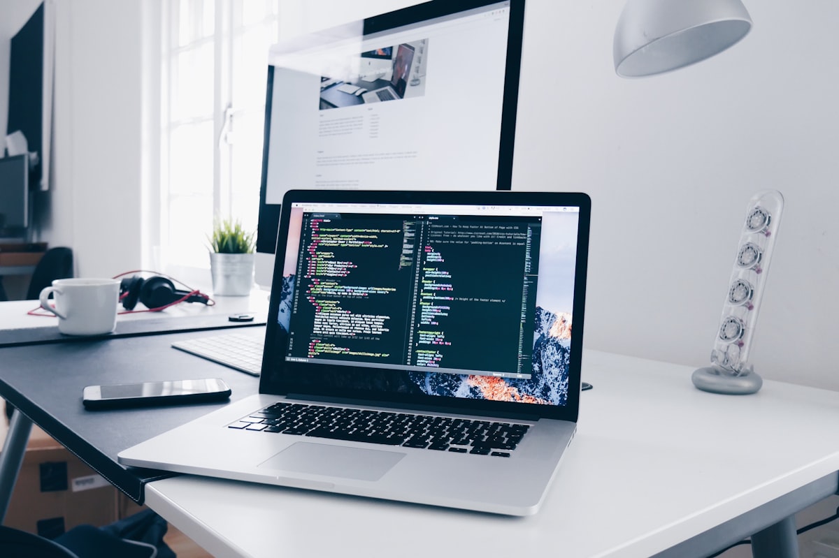 Modern laptop workspace for a corporate website rebuild